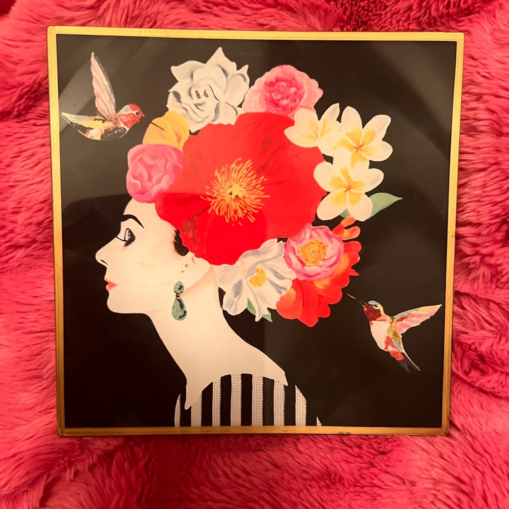 Ashley Longshore Audrey Hepburn Glass Deco Tray